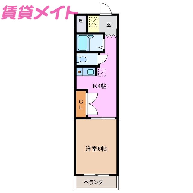 コーポラスチヨダ A棟(1K/4階)の間取り写真