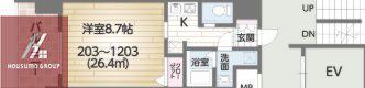 フォレストグレイス城東京橋I(1K/10階)の間取り写真
