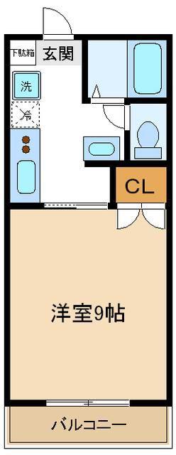 JR南武線 宿河原駅 徒歩11分 2階建 築27年(1K/2階)の間取り写真