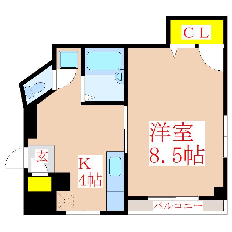 JS福重ビル(1K/2階)の間取り写真