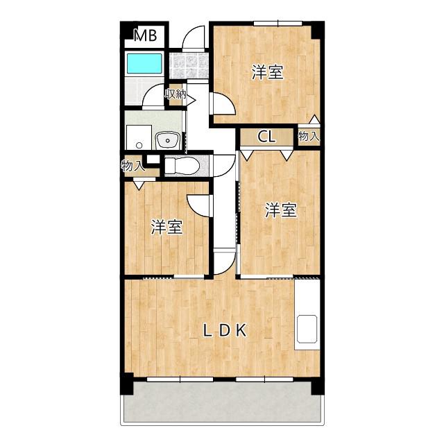 アベニール羽衣(3LDK/2階)の間取り写真