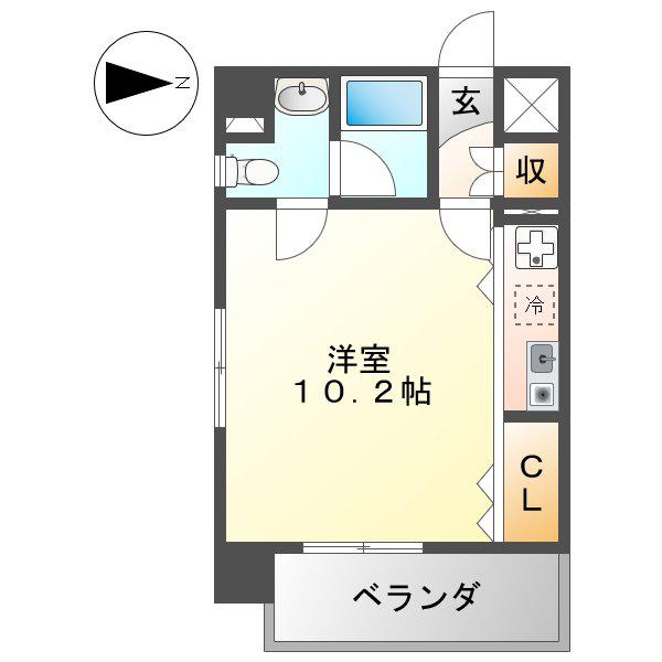 リヴシティ大須(ワンルーム/3階)の間取り写真