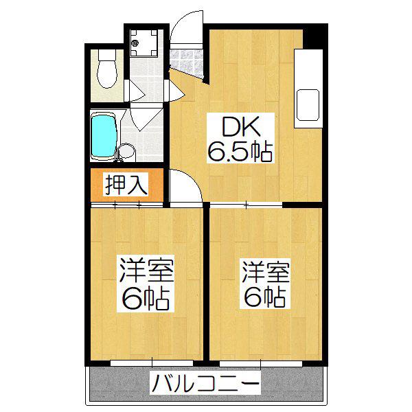 ハウスS&Y(2DK/3階)の間取り写真