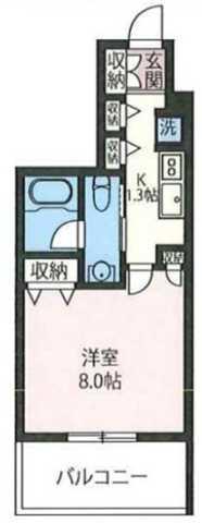 エスティメゾン三軒茶屋II(1K/3階)の間取り写真