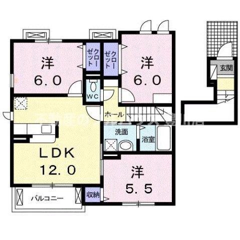 プリムローズ(3LDK/2階)の間取り写真