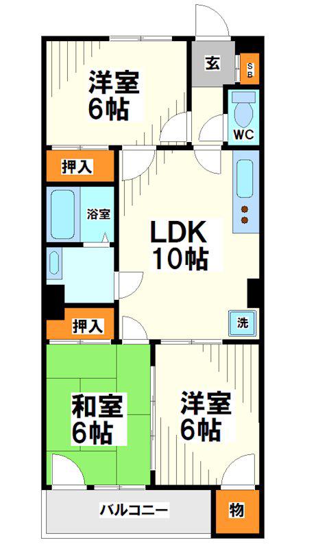 YMパレス(3LDK/3階)の間取り写真