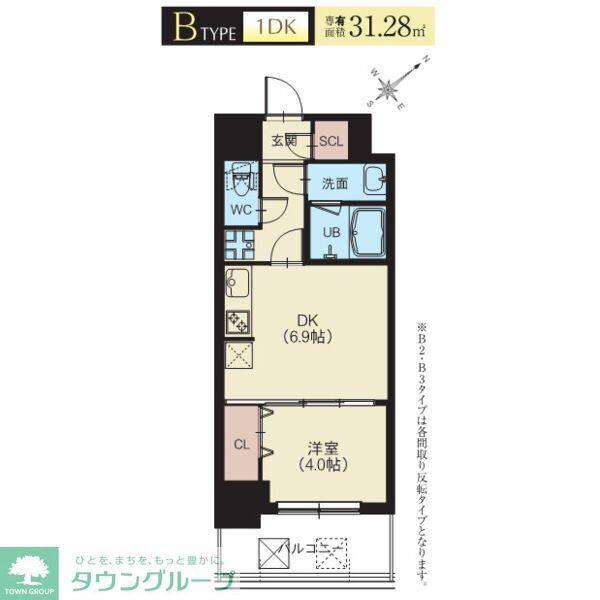 スプランディッド新横浜(1DK/3階)の間取り写真