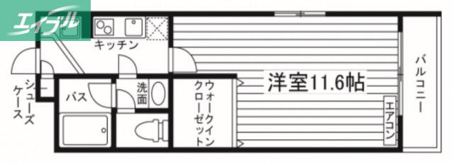 プエルラスクェアアコウIII番館(1K/4階)の間取り写真
