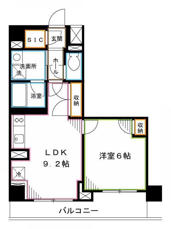 プライマル方南町(1LDK/3階)の間取り写真