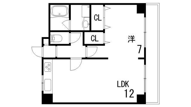 ワコーレ甲南(1LDK/6階)の間取り写真