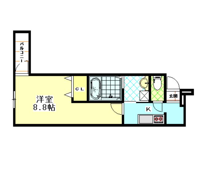 フジパレス東花園イースト(1K/1階)の間取り写真