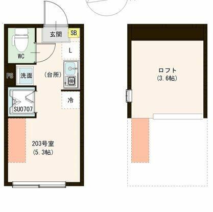 ル・ブラン小岩(ワンルーム/2階)の間取り写真