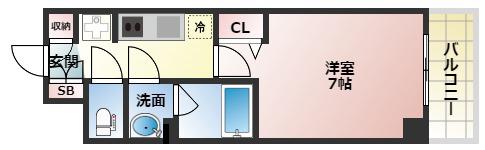 DOUBLE NINE RESIDENCE TENNOJIMINAMI(1K/2階)の間取り写真