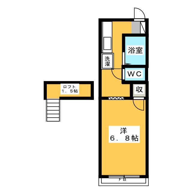 リベルティ3(ワンルーム/2階)の間取り写真