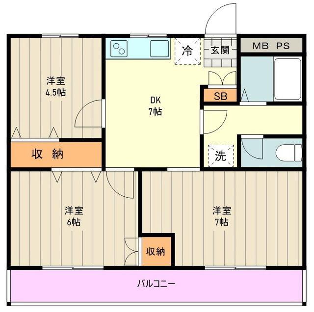 サカエマンション(3DK/1階)の間取り写真