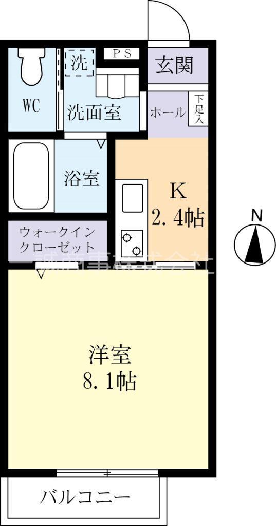ヴォロンみどりのA(1K/2階)の間取り写真