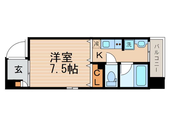 CASA ALA MODE ROKKAKU108(1K/4階)の間取り写真