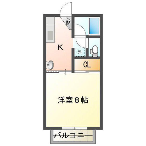 栗真ハイマートエクセル(1K/2階)の間取り写真