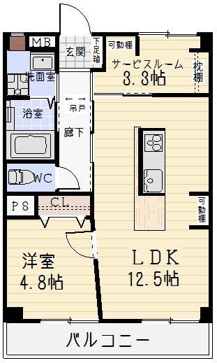 こだまハイツ501(1SLDK/4階)の間取り写真