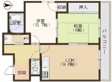 シンフォニー・アネックス(2LDK/7階)の間取り写真