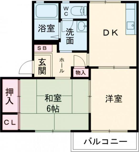 アルトリオ一番館(2K/2階)の間取り写真