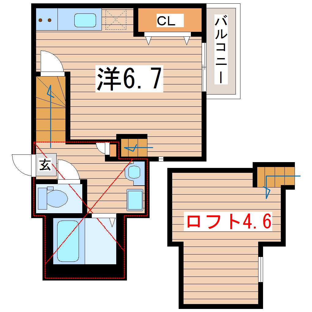 RIZEST PEACE東照宮(ワンルーム/2階)の間取り写真