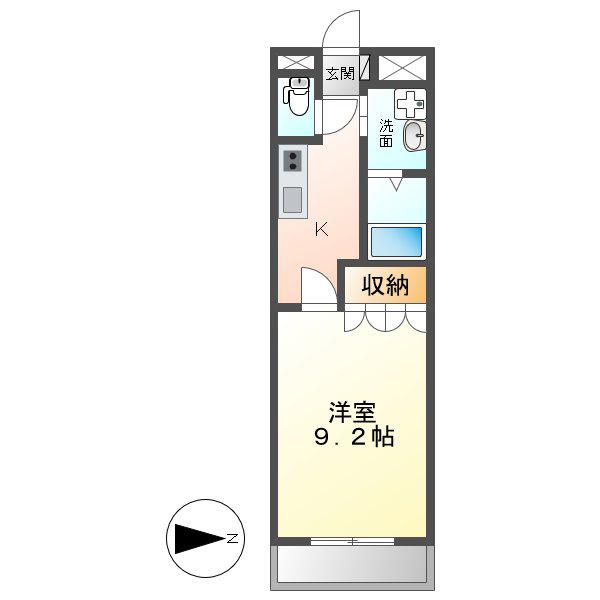 アイディール・Y(1K/2階)の間取り写真
