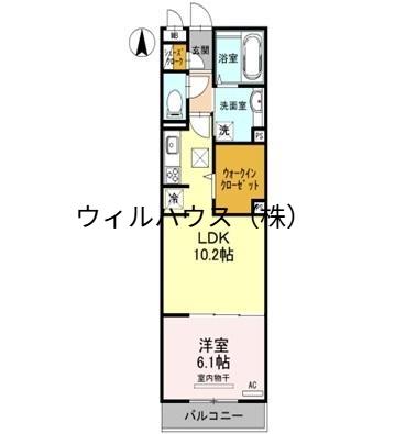 カーサ 堺 南花田 D-ROOM(1LDK/1階)の間取り写真