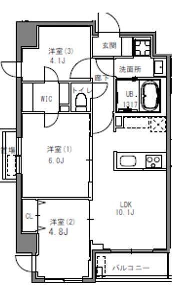S-RESIDENCE目黒大岡山(2SLDK/3階)の間取り写真