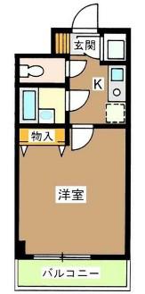 ペレテ雪谷(1K/3階)の間取り写真