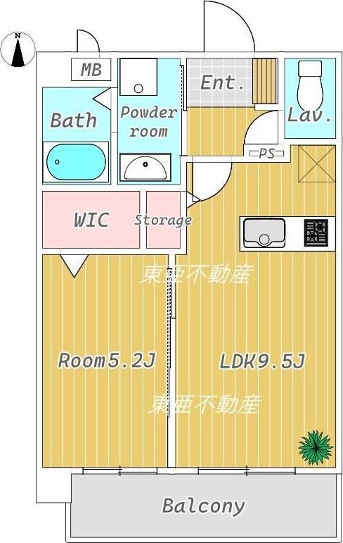 CHAINON薬園(1LDK/3階)の間取り写真