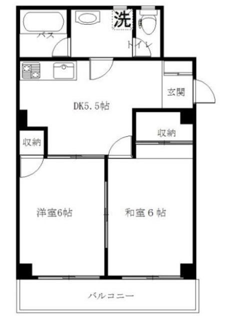 エースハイツ綾部(2DK/4階)の間取り写真