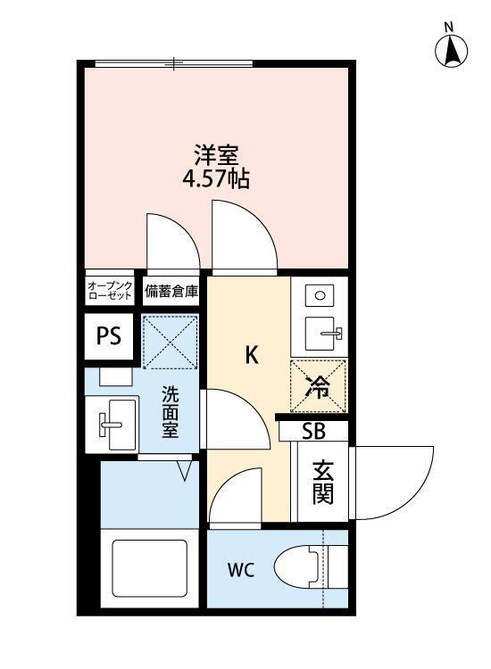 CIEL KAMIKITAZAWA(1K/2階)の間取り写真