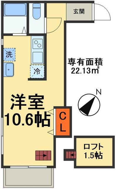グランニール稲毛東(ワンルーム/3階)の間取り写真