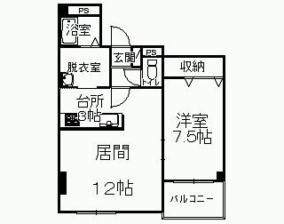 エクセル(1LDK/6階)の間取り写真