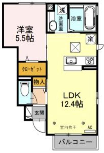 プランドール(1LDK/1階)の間取り写真