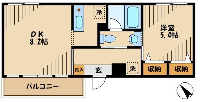 DOPPIO瀬田(1DK/3階)の間取り写真