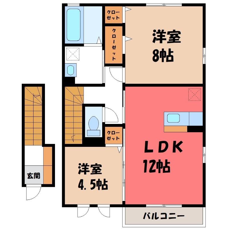 PRIMO(2LDK/2階)の間取り写真