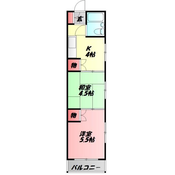大野マンション(2K/3階)の間取り写真