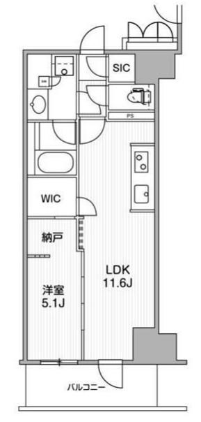 ワーブ横浜伊勢佐木町(1LDK/8階)の間取り写真