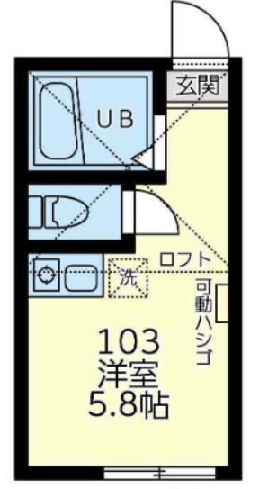 ユナイト井土ヶ谷チャップマンの杜(ワンルーム/1階)の間取り写真