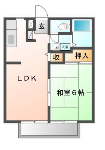 グレイス羽鳥(1LDK/2階)の間取り写真