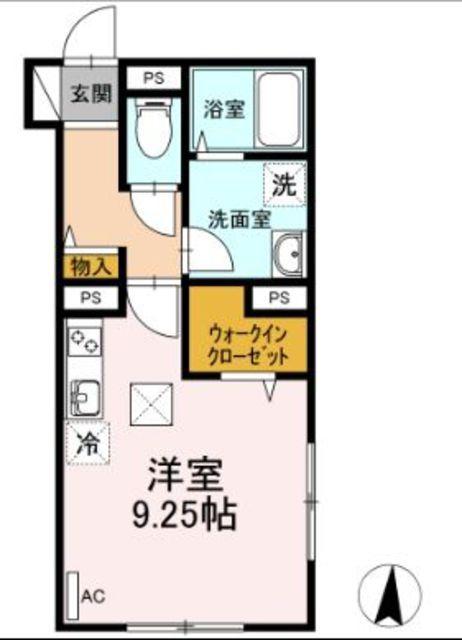 HAUOLI(ワンルーム/2階)の間取り写真