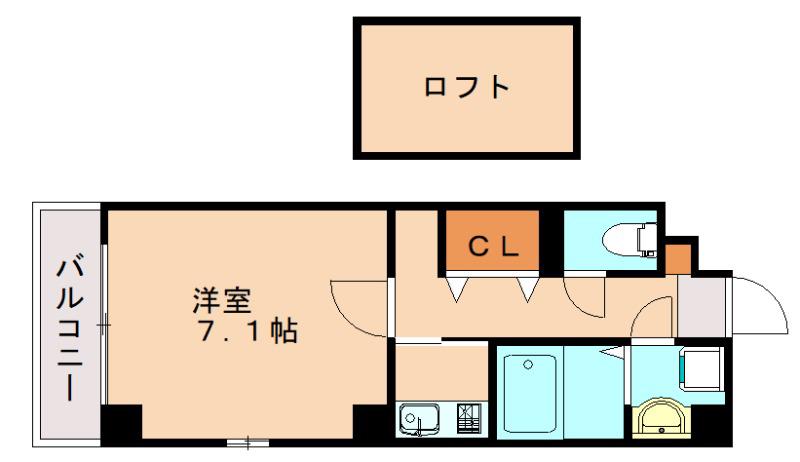 ウイングポート(1K/2階)の間取り写真
