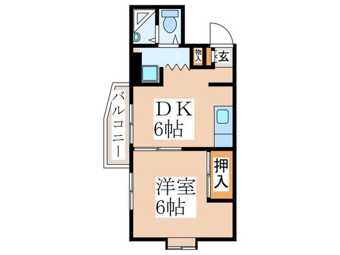エテルナ藤が丘(1DK/3階)の間取り写真
