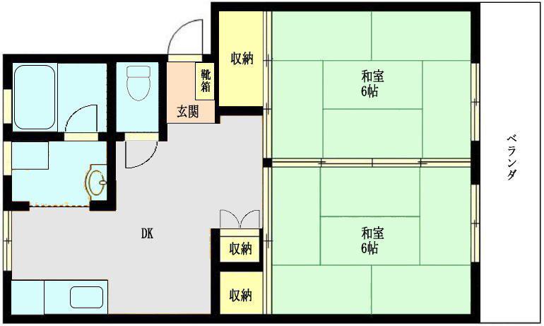野本マンション(2DK/2階)の間取り写真