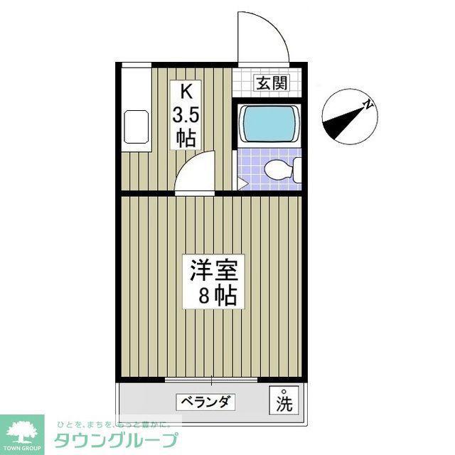 シャトル細田(1K/1階)の間取り写真