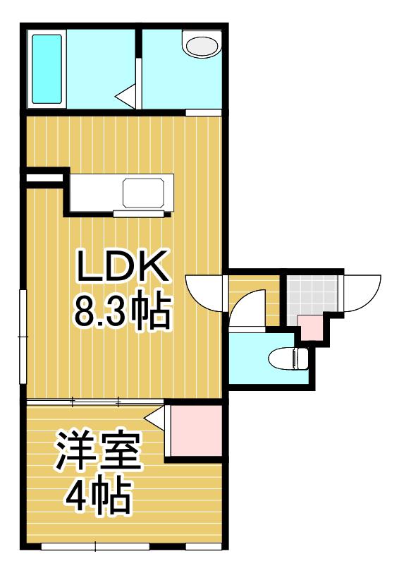 和AIOI(1LDK/4階)の間取り写真