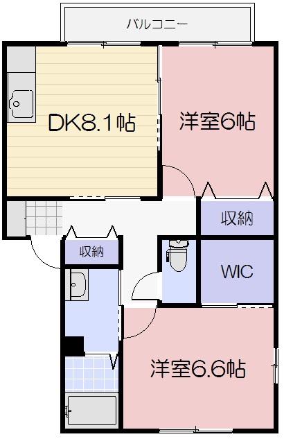 サン・クレバリーF棟 (2DK/1階)の間取り写真