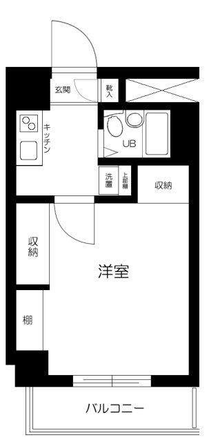 サンルミエール(1K/6階)の間取り写真